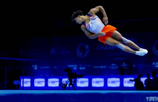 ZAGREB, CROATIA, AUGUST 22: Jayden Paton (NED) in action during the men™s qualifications at the European Gymnastics Championships. Croatia Copyright: xBEAUTIFULxSPORTS vanxdenxBroekx