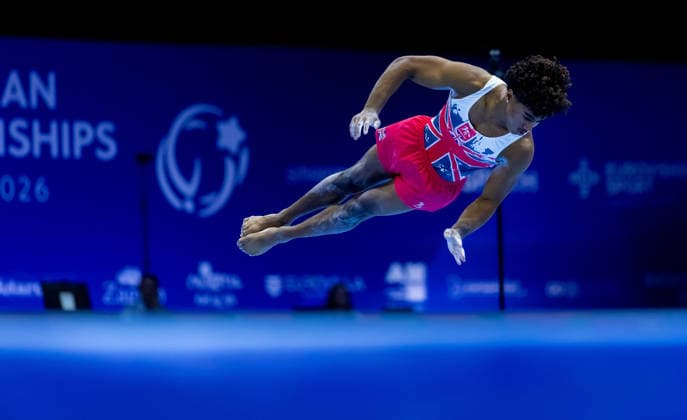 ZAGREB, CROATIA, AUGUST 22: Uzair Chowdhury (GBR) in action during the men™s qualifications at the European Gymnastics Championships. Croatia Copyright: xBEAUTIFULxSPORTS vanxdenxBroekx