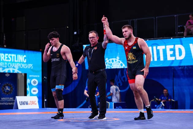 U20 World Championships 92kg FS - Yehor Horokh (UKR) df. Abdurrahim Sekmen (GER) *** U20 World Championships, 92 kg Freestyle: Yehor Horokh (UKR) defeated Abdurrahim Sekmen (GER) Copyright: xJakexKirkmanx