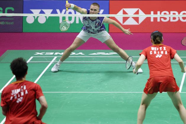 French Team qualified for final at Badminton Championship - Delhi Thom Gicquel of France in action during the BWF World Championships 2026 at Indira Gandhi Indoor Stadium, in New Delhi on August 22, 2026. Photo by Anshuman Akash New Delhi India  Copyright: xAkashxAnshuman ABACAx