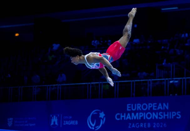 ZAGREB, CROATIA, AUGUST 22: Uzair Chowdhury (GBR) in action during the men™s qualifications at the European Gymnastics Championships. Croatia Copyright: xBEAUTIFULxSPORTS vanxdenxBroekx