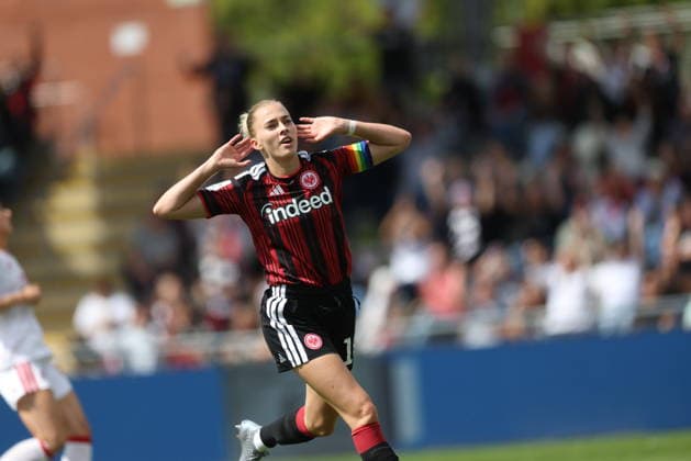 GER, Frankfurt, Eintracht Frankfurt vs 1. FC Köln, Google Pixel Frauen Bundesliga, Fussball, DFB, Spielzeit 2026 2027, Stadion am Brentanobad, 1. Spieltag im Bild: Laura Freigang (Eintracht Frankfurt Frauen 10) erzielt das 1:0, Tor, Jubel und Freude, Emotionen DFB DFL REGULATIONS PROHIBIT ANY USE OF PHOTOGRAPHS AS IMAGE SEQUENCES AND OR QUASI-VIDEO, 22.08.2026 *** GER, Frankfurt, Eintracht Frankfurt vs. 1. FC Köln, Google Pixel Women s Bundesliga, Soccer, DFB, 2026–2027 Season, Stadion am Brentanobad, Matchday 1 in Pictures: Laura Freigang of Eintracht Frankfurt Women s Team No. 10 scores the 1–0 goal, Celebration and joy, emotions. DFB and DFL regulations prohibit any use of photographs as image sequences and or quasi-video. August 22, 2026 Copyright: HMBxMedia HendrikxHamelau