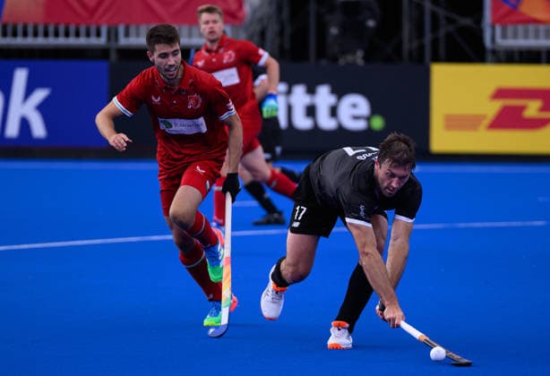 Hockey World Cup Day Eight Nic Woods of New Zealand (Black Sticks) clears the ball during the match against Wales in Pool G of the 2026 FIH Hockey World Cup at Wagener Stadium, Amstelveen 22 08 2026 UK Newspapers OUT Copyright: xGraemexWilcocksonx FIL-23820-0017