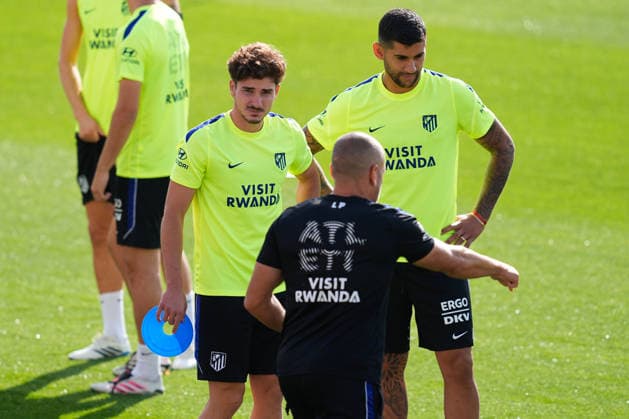 August 22, 2026, Madrid, Madrid, Spain: Julian Alvarez during a training session of Atletico de Madrid ahead the Spanish League, LaLiga EA Sports, football match against Villarreal CF at Ciudad Deportiva Wanda Atletico de Madrid on August 22, 2026, in Madrid, Spain. Madrid Spain - ZUMAa181 20260822_zaa_a181_029 Copyright: xDennisxAgyemanx