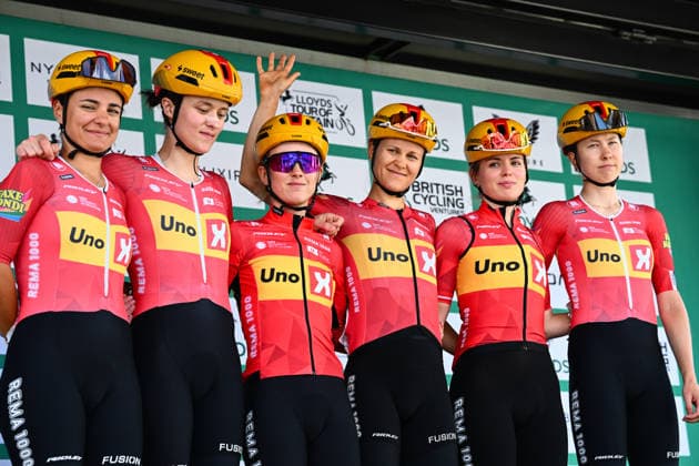 2026 Lloyds Tour of Britain Women Picture by Simon Wilkinson SWpix.com - 22 08 2026 - Cycling - UCI Women s World Tour - 2026 Lloyds Tour of Britain Women - Stage 4: - Llanidloes to Hay-On-Wye (138.3km) - Uno-X Mobility, Marte Berg Edseth, Ingvild Gaskjenn, Teuntje Beekhuis, Alessia Vigilia, Emilie Alberte Greve, Katrine Aalerud Copyright: x xSWpix.comx(t axPhotographyxHubxLtd)xSimonxWilkinson SWpix.comx SWP-3030-18864