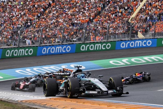 ZANDVOORT - George Russell (Mercedes-AMG PETRONAS Formula One Team) during the sprint race, ahead of the F1 Dutch Grand Prix at the Circuit Zandvoort. SANDER KONING ANP xVIxANPxSportx xxANPxIVx 565995232 originalFilename: 565995232.jpg