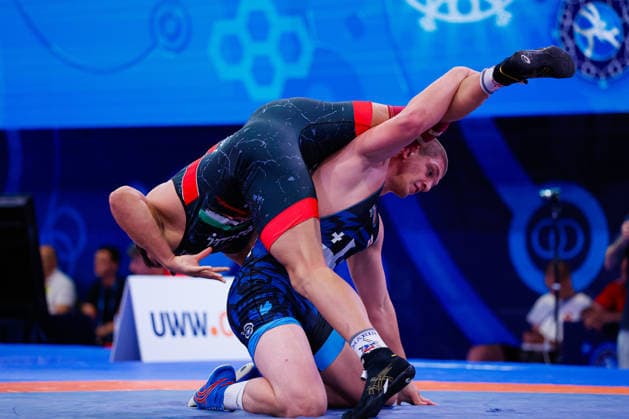 U20 World Championships 97kg FS - Konstantine Petriashvili (GEO) df. Toohid Amirali Noory (IRI) *** U20 World Championships, 97 kg Freestyle: Konstantine Petriashvili (GEO) def. Toohid Amirali Noory (IRI) Copyright: xKostadinxAndonovx