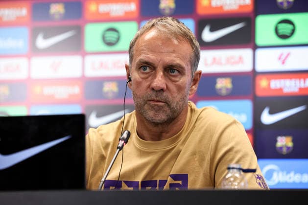 August 22, 2026, Sant Joan Despi, Barcelona, Spain: Hansi Flick, head coach of FC Barcelona, Barca attends his press conference, PK, Pressekonferenz during the training day of FC Barcelona ahead the Spanish League, LaLiga EA Sports, football match against Elche CF at Ciudad Esportiva Joan Gamper on August 22, 2026 in Sant Joan Despi, Barcelona, Spain. Sant Joan Despi Spain - ZUMAa181 20260822_zaa_a181_089 Copyright: xJavierxBorregox