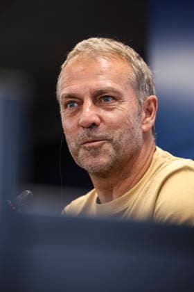 August 22, 2026, Sant Joan Despi, Barcelona, Spain: Hansi Flick, head coach of FC Barcelona, Barca attends his press conference, PK, Pressekonferenz during the training day of FC Barcelona ahead the Spanish League, LaLiga EA Sports, football match against Elche CF at Ciudad Esportiva Joan Gamper on August 22, 2026 in Sant Joan Despi, Barcelona, Spain. Sant Joan Despi Spain - ZUMAa181 20260822_zaa_a181_090 Copyright: xJavierxBorregox