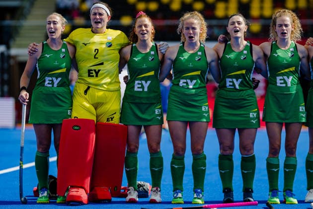 2026 Women s FIH Hockey World Cup, Belfius Hockey Arena, Wavre, Belgium 22 8 2026 Ireland vs Scotland A view of the Ireland team during the national anthem A view of the Ireland team during the national anthem 22 8 2026  Copyright: xWillxPalmerx WP9_6560 20260822
