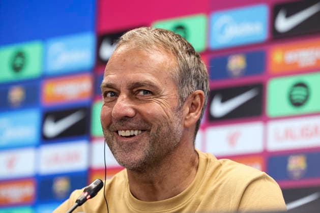 August 22, 2026, Sant Joan Despi, Barcelona, Spain: Hansi Flick, head coach of FC Barcelona, Barca attends his press conference, PK, Pressekonferenz during the training day of FC Barcelona ahead the Spanish League, LaLiga EA Sports, football match against Elche CF at Ciudad Esportiva Joan Gamper on August 22, 2026 in Sant Joan Despi, Barcelona, Spain. Sant Joan Despi Spain - ZUMAa181 20260822_zaa_a181_100 Copyright: xJavierxBorregox
