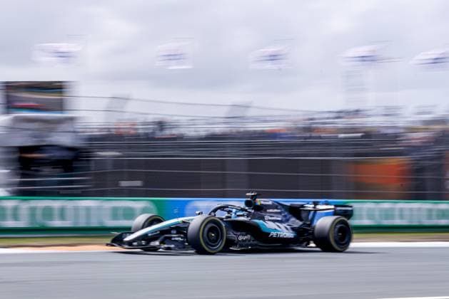ZANDVOORT - George Russell from Great Britain and driver for Mercedes-AMG PETRONAS F1 Team during the sprint race of the Formula 1 Heineken Dutch Grand Prix at Circuit Zandvoort on August 22, 2026 in Zandvoort, the Netherlands. MARCEL TER BALS ANP xVIxANPxSportx xMarcelxterxBalsxIVx 565996510 originalFilename: 565996510.jpg