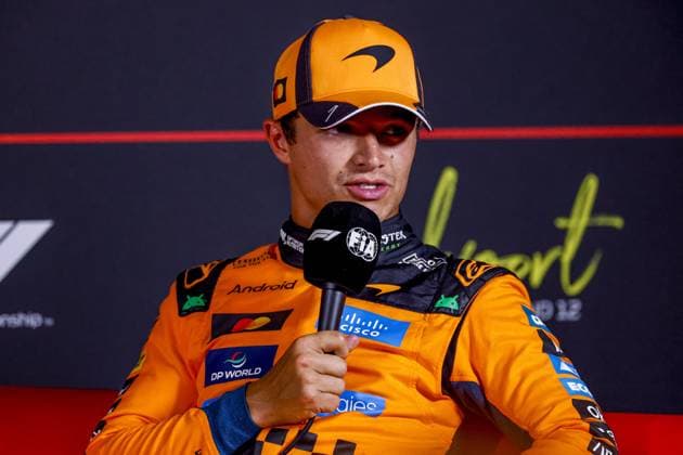 ZANDVOORT - Third place, Lando Norris from Great Britain and driver for McLaren Formula 1 Team during the press conference, PK, Pressekonferenz after the sprint race of the Formula 1 Heineken Dutch Grand Prix at Circuit Zandvoort on August 22, 2026 in Zandvoort, the Netherlands. MARCEL TER BALS ANP xVIxANPxSportx xMarcelxterxBalsxIVx 565997973 originalFilename: 565997973.jpg