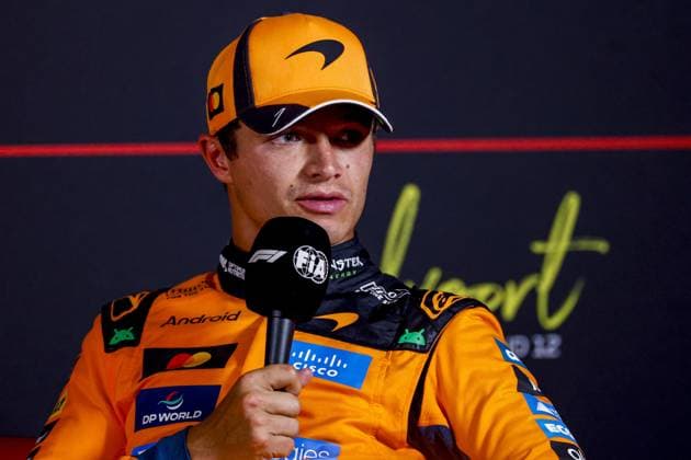 ZANDVOORT - Third place, Lando Norris from Great Britain and driver for McLaren Formula 1 Team during the press conference, PK, Pressekonferenz after the sprint race of the Formula 1 Heineken Dutch Grand Prix at Circuit Zandvoort on August 22, 2026 in Zandvoort, the Netherlands. MARCEL TER BALS ANP xVIxANPxSportx xMarcelxterxBalsxIVx 565997980 originalFilename: 565997980.jpg