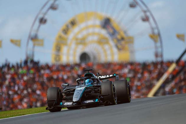 Zandvoort: F1 GP Netherlands 2026 on August, 22, 2026, (Photo by Hoch Zwei), 63 RUSSELL George (gbr), Mercedes AMG F1 Team W17, action Zandvoort Netherlands *** 2026 Dutch F1 Grand Prix at Zandvoort on August 22, 2026; Photo by Hoch Zwei, 63 RUSSELL George (GBR), Mercedes AMG F1 Team W17, in action at Zandvoort, Netherlands