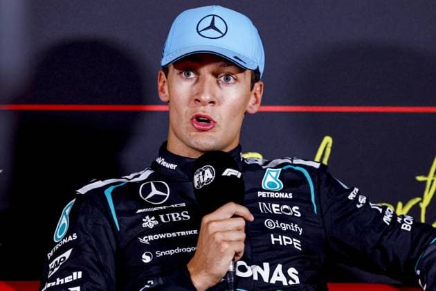 ZANDVOORT - British winner George Russell and driver for Mercedes-AMG PETRONAS F1 Team during the press conference, PK, Pressekonferenz after the Formula 1 Heineken Dutch Grand Prix sprint race at Circuit Zandvoort on August 22, 2026 in Zandvoort, the Netherlands. MARCEL TER BALS ANP xVIxANPxSportx xMarcelxterxBalsxIVx 565998175 originalFilename: 565998175.jpg
