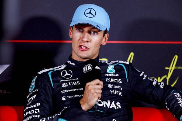 ZANDVOORT - British winner George Russell and driver for Mercedes-AMG PETRONAS F1 Team during the press conference, PK, Pressekonferenz after the Formula 1 Heineken Dutch Grand Prix sprint race at Circuit Zandvoort on August 22, 2026 in Zandvoort, the Netherlands. MARCEL TER BALS ANP xVIxANPxSportx xMarcelxterxBalsxIVx 565998183 originalFilename: 565998183.jpg