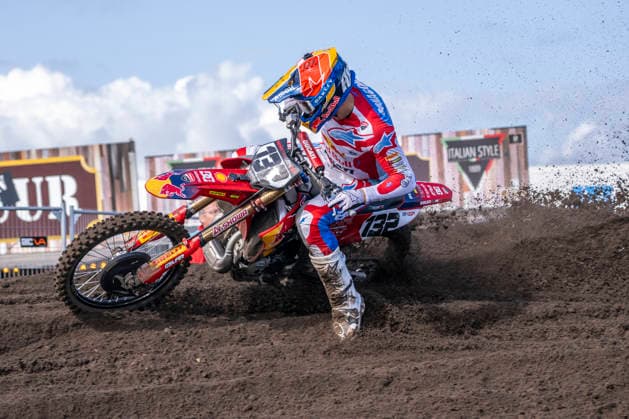 2026-08-22 - MXGP Arnhem ARNHEM, NETHERLANDS - AUGUST 22: 132 Andrea Bonacorsi (ITA) during the MXGP Arnhem at the Motorsportpark Gelderland Midden on August 22, 2026 in Arnhem, Netherlands Arnhem Motorsportpark Gelderland Midden Netherlands Content not available for redistribution in The Netherlands directly or indirectly through any third parties. Copyright: xEdwinxBlaauwbroekx