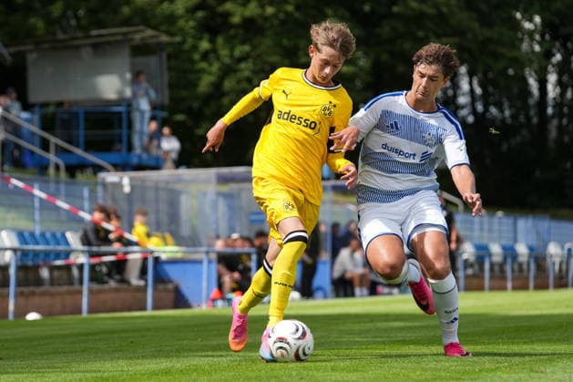 Samstag, 22.08.2026 Saison 2026 2027 3. Spieltag U17, U 17 DFB Nachwuchsliga Vorrunde Gruppe G im BSA Westender Straße, Duisburg, Germany. MSV Duisburg U17 - BV Borussia Dortmund U17. Janis Tunkel (BVB) *** Saturday, August 22, 2026 2026–2027 Season, Matchday 3, U17 DFB Youth League Preliminary Round, Group G, at BSA Westender Straße, Duisburg, Germany MSV Duisburg U17 vs. BV Borussia Dortmund U17 Janis Tunkel BVB