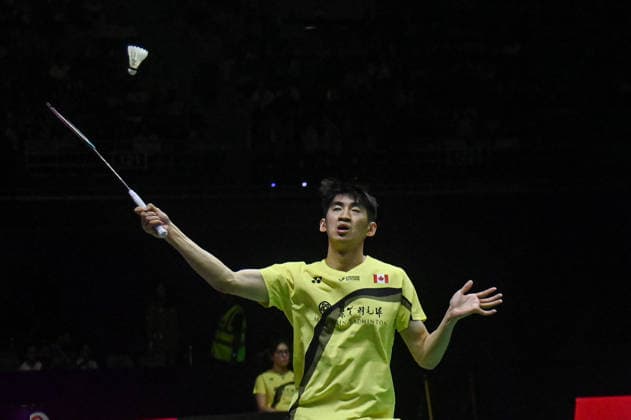 August 22, 2026, New Delhi, Delhi, India: Canada s Victor Lai in action against France s Alex Lanier during Men s Singles Semi Finals of the BWF World Championships 2026 in New Delhi, India on August 22, 2026. New Delhi India - ZUMAj168 20260822_zip_j168_013 Copyright: xKabirxJhangianix