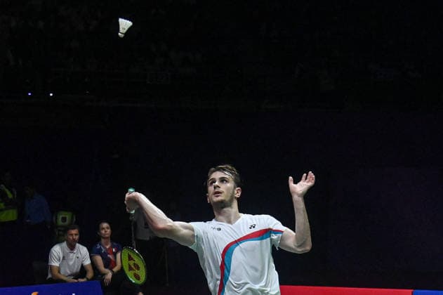August 22, 2026, New Delhi, Delhi, India: France s Alex Lanier in action against Canada s Victor Lai during Men s Singles Semi Finals of the BWF World Championships 2026 in New Delhi, India on August 22, 2026. New Delhi India - ZUMAj168 20260822_zip_j168_017 Copyright: xKabirxJhangianix
