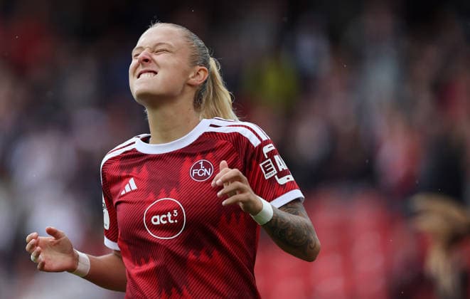 Proniez Fany , 1.FC Nürnberg-Wolfsburg , Google-Pixel Frauen Bundesliga , , Fußball , in dem Max Morlock Stadion in Nürnberg , Bayern , Deutschland . August 22 , 2026 . Photo by: Davide Elias IPA Photo Pressefoto DENL Copyright: xDavidexEliasx