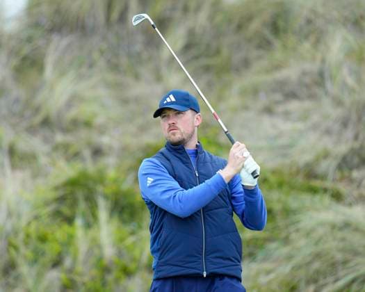 BALMEDIE, SCOTLAND - AUG 22: Richard Mansell (ENG) plays from the third tee during Round 3 at the 2026 Nexo Championship at the Trump International Golf Links, Balmedie on August 22, 2026 in Aberdeenshire, Scotland The 2026 Nexo Championship