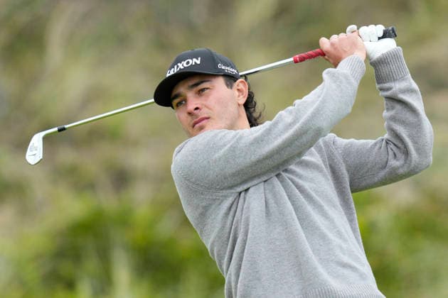 BALMEDIE, SCOTLAND - AUG 22: Maximilian Steinlechner (AUT) plays from the third tee during Round 3 at the 2026 Nexo Championship at the Trump International Golf Links, Balmedie on August 22, 2026 in Aberdeenshire, Scotland The 2026 Nexo Championship