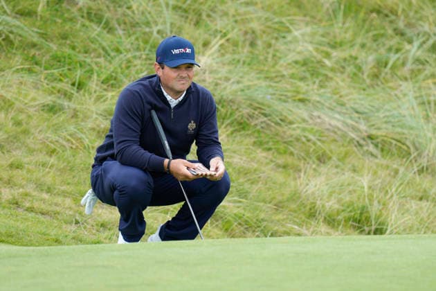 BALMEDIE, SCOTLAND - AUG 22: Patrick Reed (USA) lines up a putt on the second green during Round 3 at the 2026 Nexo Championship at the Trump International Golf Links, Balmedie on August 22, 2026 in Aberdeenshire, Scotland The 2026 Nexo Championship