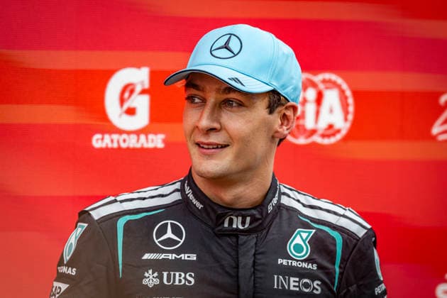 RECORD DATE NOT STATED 22nd August 2026; Circuit Zandvoort, Zandvoort, North Holland, Netherlands; Formula 1 Heineken Dutch Grand Prix 2026; Sprint Race and Qualifying Day; George Russell (63) of Great Britain and Mercedes-AMG PETRONAS Formula One Team celebrates winning the Formula 1 Heineken Dutch Grand Prix Sprint Race GodfreyxPitt