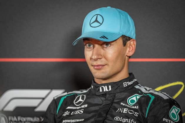 RECORD DATE NOT STATED 22nd August 2026; Circuit Zandvoort, Zandvoort, North Holland, Netherlands; Formula 1 Heineken Dutch Grand Prix 2026; Sprint Race and Qualifying Day; George Russell (63) of Great Britain and Mercedes-AMG PETRONAS Formula One Team answers questions from the media in the post Sprint Race press conference, PK, Pressekonferenz GodfreyxPitt