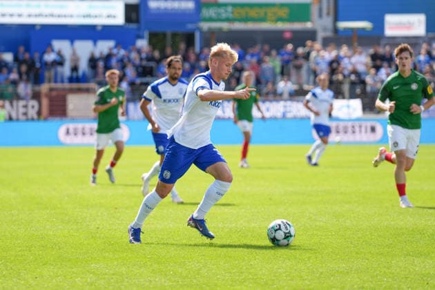 Deutschland: Fussball, NFV Krombacher Niedersachsenpokal, Viertelfinale, Hänsch-Arena, Emslandstadion, 3. Liga vs. Regionalliga Nord, SV Meppen vs. HSC Hannover: Luca Prasse (SV Meppen, 31) *** German Soccer, NFV Krombacher Lower Saxony Cup, Quarterfinals, Hänsch Arena, Emslandstadion, 3. Liga vs. Regionalliga Nord, SV Meppen vs. HSC Hannover Luca Prasse, SV Meppen, 31 Copyright: xMichelxWittex