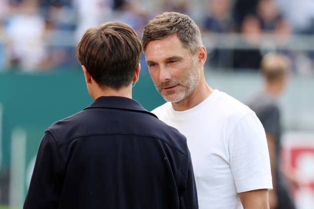 22.08.2026, xrekx, Fussball DFB Pokal 1.Runde, 1.FC Saarbruecken - Hertha BSC Berlin v.l. Stefan Leitl Trainer (Hertha BSC) im Interview (DFL DFB REGULATIONS PROHIBIT ANY USE OF PHOTOGRAPHS as IMAGE SEQUENCES and or QUASI-VIDEO) Saarbruecken *** August 22, 2026, xrekx, Soccer DFB Cup 1st Round, 1 FC Saarbrücken vs. Hertha BSC Berlin – Interview with Stefan Leitl, Hertha BSC Coach – DFL and DFB regulations prohibit any use of photographs as image sequences and or quasi-video – Saarbrücken