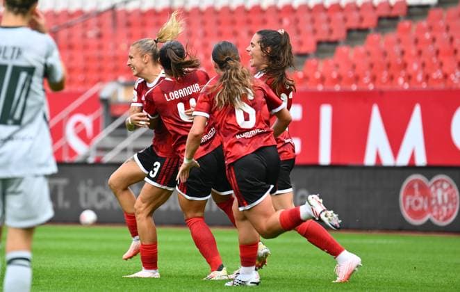 22.08.2026 - Fussball - Saison 2026 2027 - 1. Google Pixel Frauen Bundesliga - 01. Spieltag: 1. FC Nürnberg FCN ( Club Clubfrauen ) - VfL Wolfsburg - Sportfoto Zink - xwoxzix - Torjubel Jubel Freude nach Treffer Tor Torschuß zum 1:0 durch Fany Proniez (3, 1. FC Nürnberg FCN ) - *** August 22, 2026 Soccer Season 2026–2027 1 Google Pixel Women s Bundesliga Matchday 1 1 FC Nuremberg (FCN) Club Women s Team VfL Wolfsburg Sports Photo by Zink xwoxzix Goal Celebration Cheering Joy After a Goal Goal Shot for 1–0 by Fany Proniez 3, 1 FC Nürnberg FCN