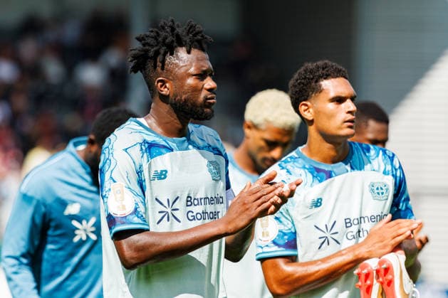 WIESBADEN, GERMANY - AUGUST 22: Edmond Tapsoba (Bayer 04 Leverkusen, 12) and teammates celebrate after the team s victory in the first-round match between SV Wehen Wiesbaden vs. Bayer 04 Leverkusen at Brita Arena of the German Cup on August 22, 2026 in Wiesbaden, Germany. DFL REGULATIONS PROHIBIT ANY USE OF PHOTOGRAPHS AS IMAGE SEQUENCES AND OR QUASI-VIDEO. Hessen Germany Copyright: xStephanxHahnex