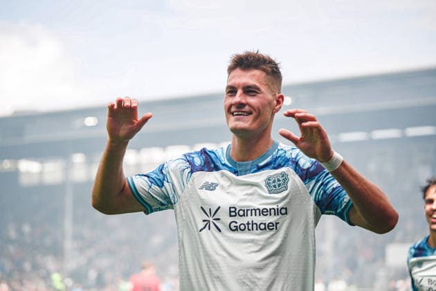 Deutschland: Fussball Saison 2026 2027 , DFB-Pokal Runde 1 1. Runde , SV Wehen Wiesbaden vs. Bayer Leverkusen - Brita-Arena (Wiesbaden) : Patrik Schick (Bayer 04 Leverkusen, 14) Tor, Torjubel, Jubel, Freude, Emotionen, Tor und Torjubel zum 0:2 Wiesbaden Brita-Arena Deutschland Germany *** Germany Soccer Season 2026–2027, DFB Cup Round 1, SV Wehen Wiesbaden vs. Bayer Leverkusen, Brita Arena, Wiesbaden; Patrik Schick, Bayer 04 Leverkusen, 14th goal, goal celebration, celebration, joy, emotions, goal, and goal celebration for the 0–2 win over Wiesbaden at Brita Arena, Germany Copyright: xBennetxLongx