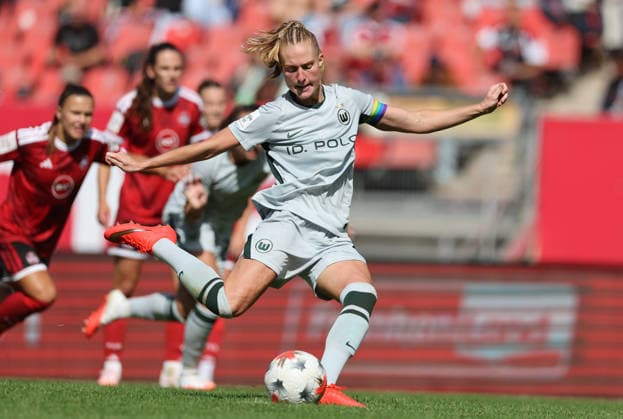 Minge Janina Tor Elf-Meter 2-6 , 1.FC Nürnberg-Wolfsburg , Google-Pixel Frauen Bundesliga , , Fußball , in dem Max Morlock Stadion in Nürnberg , Bayern , Deutschland . August 22 , 2026 . Photo by: Davide Elias IPA Photo Pressefoto DENL Copyright: xDavidexEliasx