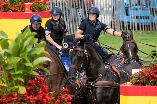 Anna SANDMANN (GER), mit ihrem Gespann im Wasser, Einzelaktion, Fahren, Aktion, A2: Marathon FEI Driving World Championship, WM, Weltmeisterschaft - Team und Einzel, am 22.08.2026, FEI Reit Weltmeisterschaft Aachen 2026 vom 11. - 23.08.2026 in Aachen Deutschland; Â *** Anna SANDMANN (GER), with her team in the water, individual event, driving, action, A2 Marathon at the FEI Driving World Championship (Team and Individual), on August 22, 2026, FEI World Equestrian Games Aachen 2026, August 11–23, 2026, in Aachen, Germany Â