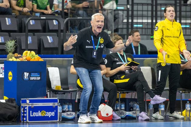 Kay Rothenpiehler (BVB Handball, Head Coach), HSG Blomberg-Lippe vs. Borussia Dortmund, Handball, HBL, REXEL SUPER CUP, 2026, 22.08.2026 Munich SAP Garden Germany Copyright: xPFA BjörnxKeckerx