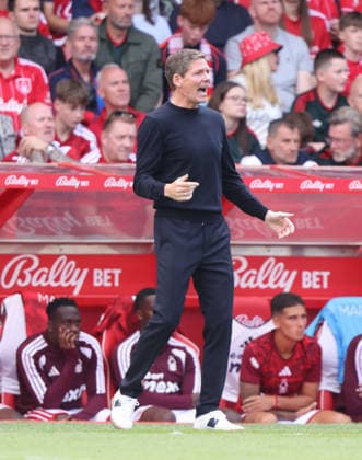 Oliver Glasner (Head Coach Nottingham Forest) at the Nottingham Forest v Leeds United, EPL match, at The City Ground, Nottingham, Notts., on 22nd August, 2026.  .