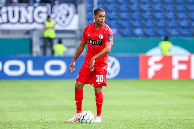 2026.08.22, xkwix, Fußball, DFB-Pokal, MSV Duisburg - SV Elversberg, Schauinsland-Reisen-Arena, 1.Runde, Saison 2026 2027: Jan Gyamerah (SV Elversberg 30) DFB regulations prohibit any use of photographs as image sequences and or quasi-video. Photo: xKamilxWilkowskixPressefotoKochx Nordrhein-Westfalen Deutschland *** August 22, 2026, xkwix, Soccer, DFB Cup, MSV Duisburg vs. SV Elversberg, Schauinsland Reisen Arena, Round 1, 2026–2027 season, Jan Gyamerah, SV Elversberg 30. DFB regulations prohibit any use of photographs as image sequences and or quasi-video. Photo: xKamilxWilkowskixPressefotoKochx, North Rhine-Westphalia, Germany