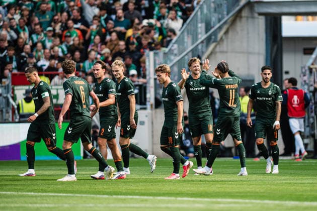 DFB-Pokal: Lüneburger SK - SV Werder Bremen, 22.08.2026 TOR, JUBEL zum 0:2 durch Niklas Füllkrug; Fußball, DFB-Pokal, 1. Runde: Lüneburger SK vs. SV Werder Bremen am 22.08.2026 im Millerntor-Stadion, Hamburg DFB REGULATIONS PROHIBIT ANY USE OF PHOTOGRAPHS AS IMAGE SEQUENCES AND OR QUASI-VIDEO. *** DFB Cup: Lüneburger SK vs. SV Werder Bremen, August 22, 2026 – GOAL, CELEBRATION after Niklas Füllkrug’s 0–2 goal – Soccer, DFB Cup, First Round: Lüneburger SK vs. SV Werder Bremen on August 22, 2026, at Millerntor Stadium, Hamburg. DFB regulations prohibit any use of photographs as image sequences and or quasi-video. Copyright: xBEAUTIFULxSPORTS Tonhäuserx