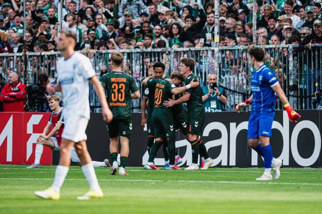 DFB-Pokal: Lüneburger SK - SV Werder Bremen, 22.08.2026 TOR, JUBEL zum 0:2 durch Niklas Füllkrug; Fußball, DFB-Pokal, 1. Runde: Lüneburger SK vs. SV Werder Bremen am 22.08.2026 im Millerntor-Stadion, Hamburg DFB REGULATIONS PROHIBIT ANY USE OF PHOTOGRAPHS AS IMAGE SEQUENCES AND OR QUASI-VIDEO. *** DFB Cup: Lüneburger SK vs. SV Werder Bremen, August 22, 2026—GOAL, CELEBRATION after Niklas Füllkrug’s 0–2 goal—Soccer, DFB Cup, First Round: Lüneburger SK vs. SV Werder Bremen on August 22, 2026, at Millerntor Stadium, Hamburg. DFB regulations prohibit any use of photographs as image sequences and or quasi-video. Copyright: xBEAUTIFULxSPORTS Tonhäuserx