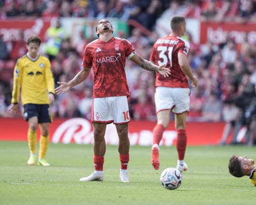 Premier League: Nottingham Forest v Leeds United Morgan Gibbs-White of Nottingham Forest reacts during the Premier League match Nottingham Forest vs Leeds United at City Ground, Nottingham, United Kingdom on 22 August 2026 (Photo by Maynard Manyowa News Images) Nottingham City Ground Nottinghamshire United Kingdom Copyright: xMaynardxManyowa NewsxImagesx
