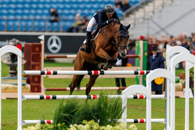 AACHEN - FEI World Championships 2026, AACHEN - FEI World Championships 2026 SCHMIDT Magnus (GER), Carl Gustav 7 Stechen Jump-Off RWE-Prize Final German U25 Trophy of the Stiftung Deutscher Pferdesport and Holger Hetzel Aachen, Reitstadion Soers 22. August 2026 - *** 2026 FEI World Championships in Aachen, AACHEN FEI World Championships 2026: Magnus Schmidt (GER), Carl Gustav, 7th in the Jump-Off, RWE Prize Final, German U25 Trophy of the Stiftung Deutscher Pferdesport, and Holger Hetzel, Aachen, Reitstadion Soers, August 22, 2026