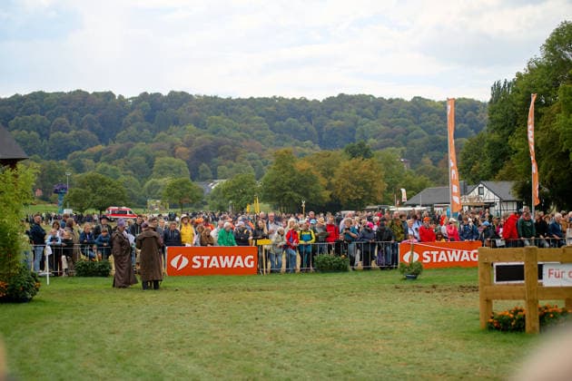 AACHEN, GERMANY - AUGUST 22: Action during the Marathon Team and Individual competition of the FEI Driving World Championship, WM, Weltmeisterschaft Four-in-Hand, Prize of schwartz Group, at Marathon Course Soers on August 22, 2026 in Aachen, Germany.  Copyright: xVitaliixKliuievx