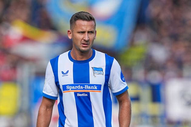 22.08.2026, xydrx, Fußball, DFB Pokal, 1. FC Saarbrücken - Hertha BSC, Saison 2026 2027, Ludwigsparkstadion: Paul Seguin (Hertha BSC, 30) DFB regulations prohibit any use of photographs as image sequences and or quasi-video. *** August 22, 2026, xydrx, Soccer, DFB Cup, 1. FC Saarbrücken vs. Hertha BSC, 2026–2027 season, Ludwigsparkstadion Paul Seguin Hertha BSC, 30 DFB regulations prohibit any use of photographs as image sequences and or quasi-video Copyright: HMBxMedia YannisxDreimann