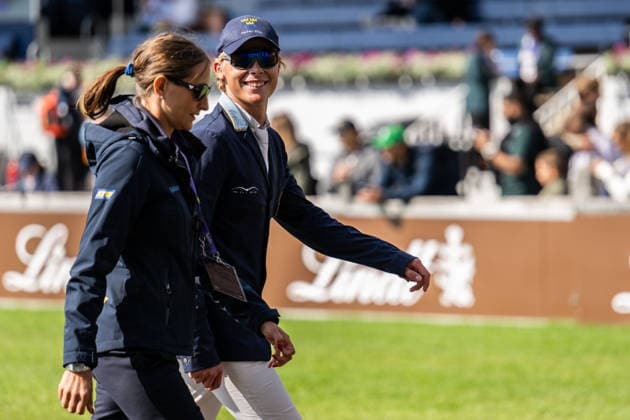 260822 Wilma McMahon and Emil Jönsson of Sweden ahead of a jumping competition for young riders on day 12 of the 2026 FEI World Championships on August 22, 2026 in Aachen. Photo: Emma Wallskog BILDBYRAN kod EW EW0698 ridsport equestrian rid-vm 2026 2026 fei world championships bbeng ridsport-vm hoppning jumping *** August 22, 2026: Wilma McMahon and Emil Jönsson of Sweden ahead of a show jumping competition for young riders on day 12 of the 2026 FEI World Championships, 2026 in Aachen. Photo by Emma Wallskog. BILDBYRAN code EW EW0698 equestrian sports 2026 World Championships 2026 FEI World Championships BBENG equestrian sports World Championships show jumping  Copyright: EMMAxWALLSKOG BB260822EW045