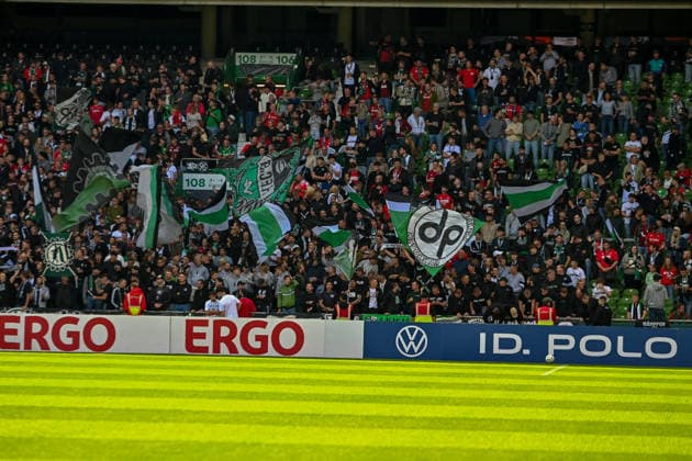 Hannover 96, Fanblock SV Hemelingen vs. Hannover 96, Fussball, DFB-Pokal, 1. Runde, Saison 2026 2027, 22.08.2026, SV Hemelingen vs. Hannover 96, Fussball, DFB-Pokal, 1. Runde, Saison 2026 2027, 22.08.2026 Bremen *** Hannover 96, SV Hemelingen vs. Hannover 96 Fan Section, Soccer, DFB Cup, 1st Round, 2026–2027 Season, August 22, 2026, SV Hemelingen vs. Hannover 96, Soccer, DFB Cup, First Round, 2026–2027 Season, August 22, 2026, Bremen Copyright: xEibner-Pressefoto RobertxGertzenx EP_RGN