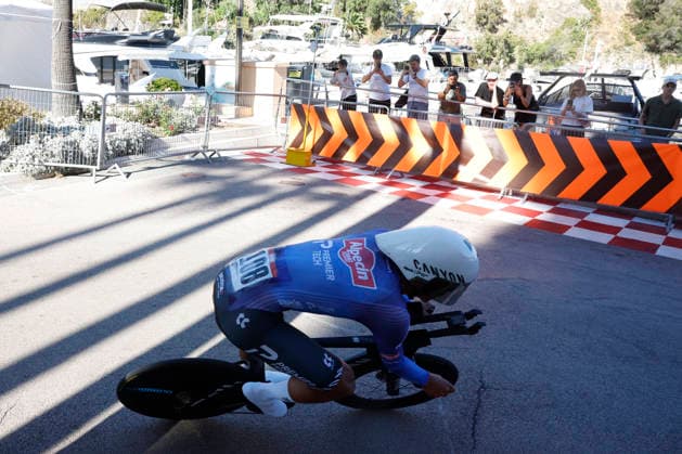 Belgian rider Sente Sentjens (Alpecin-Premier Tech) in action during Tour of Spain s first stage, a 9.4 kilometers time trial in Monaco, 22 August 2026. First stage. Time trial in Monaco (9.4 km) !ACHTUNG: NUR REDAKTIONELLE NUTZUNG!  Copyright: xJavierxLizónx GRAF3243 20260822-55021202988_1